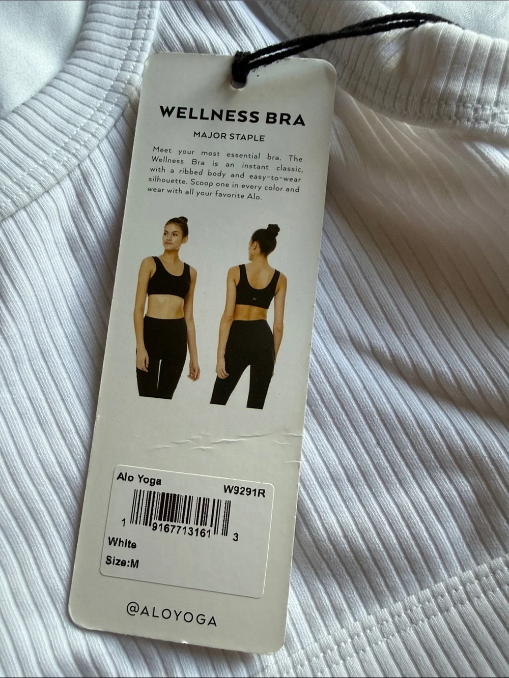ALO Yoga White Wellness Bra NWT - Picture 2 of 3